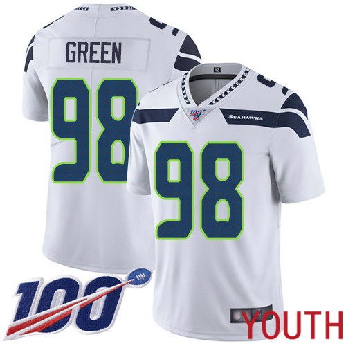 Seattle Seahawks Limited White Youth Rasheem Green Road Jersey NFL Football #98 100th Season Vapor Untouchable->seattle seahawks->NFL Jersey